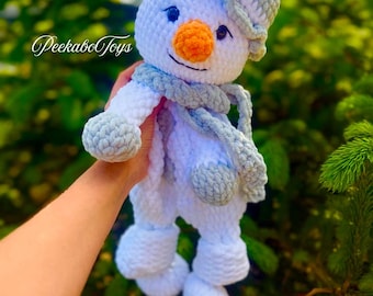 Snowman Crochet Pattern , Snowman Snuggler Amigurumi Pattern , Crochet Lovey Snowman , Comforter Snowman Crochet Pattern , Easy Crochet