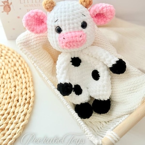 Cow Snuggler Crochet Pattern , Easy low sew Amigurumi Lovey , Comforter Cow Amigurumi , Crochet Pattern Snuggler Cow