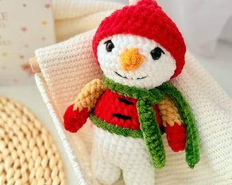 Wzór na szydełko bałwana, samouczek szydełkowania, wzór na szydełko bałwana w formacie PDF, wzór na szydełko bałwana Amigurumi, wzór na szydełko na Boże Narodzenie