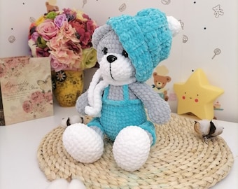 Bear crochet plushies , Bear with beanie, Crochet Pattern, Bear with hat, Amigurumi Pattern, Amigurumi toy, Stuffed bear, Crochet bear