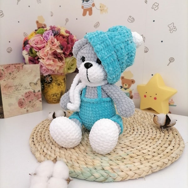 Bear crochet plushies , Bear with beanie, Crochet Pattern, Bear with hat, Amigurumi Pattern, Amigurumi toy, Stuffed bear, Crochet bear