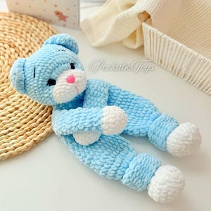 Bear Snuggler Crochet Pattern , Amigurumi Lovey ,  Bear Amigurumi Snuggler , Easy Crochet Pattern , Low Sew Amigurumi , Comforter Blanket