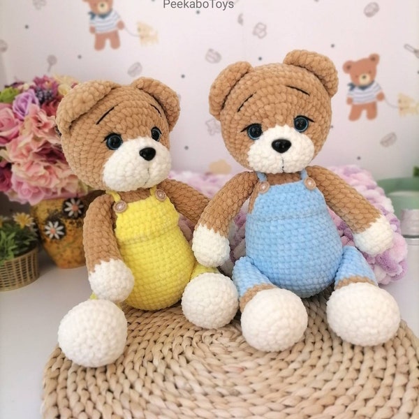 Crochet Bear Pattern, Crochet Toys Pattern, Stuffed Toy Pattern, Crochet Tutorial, Pdf pattern bear, Crochet Pattern amigurumi, Baby toys