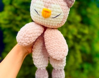 Schema all'uncinetto per gufo coccoloso, gufo amigurumi, trapunta a bassa cucitura, occhi ricamati per gufo coccoloso, schema all'uncinetto facile