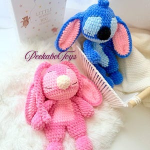 Stitch Snuggler , Crochet Pattern , Angel and Stitch , Crochet Pattern Snuggler , Amigurumi Stitch and Angel , Sleepy Stitch Snuggler