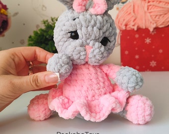 Small bunny Plushie. Amigurumi crochet bunny. Amigurumi plushie. Crochet Pattern
