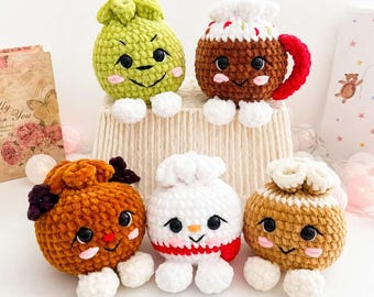 Christmas Dimple Add Ons , Crochet Pattern , Christmas Dimple Modifications , Digital PDF , Festive Amigurumi , Kawaii Plush