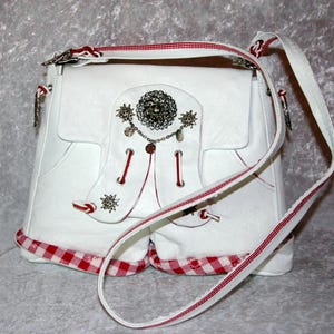 Lederhosen-style traditional bag "Bavaria", unique designer bag, charivari, leather bag, Oktoberfest, Wiesn, dirndl accessory