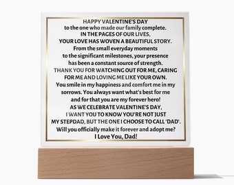Will you adopt me, Step Dad Gift For Step Dad,Bonus Dad Step Fathers Day Gift From Daughter Son,Stepdad Valentine's Day Personalized acrylic
