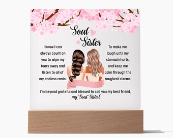 Soul Sister Quote,Friend Meaning,LED Best Friend,Birthday Gift for Friend,Personalized Gift Friend,Best Friend Gift,Bestie Gift,BFF Acrylic