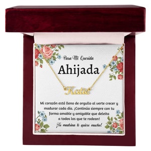 Spanish Goddaughter Gift, Ahijada Collar Carta, Regalo De Madrina, Regalo Ahijada Navidad, Ahijada Cumpleaños, Thanksgiving, Christmas gifts image 9