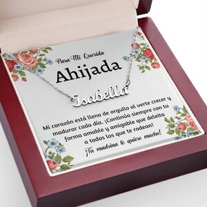 Spanish Goddaughter Gift, Ahijada Collar Carta, Regalo De Madrina, Regalo Ahijada Navidad, Ahijada Cumpleaños, Thanksgiving, Christmas gifts image 5