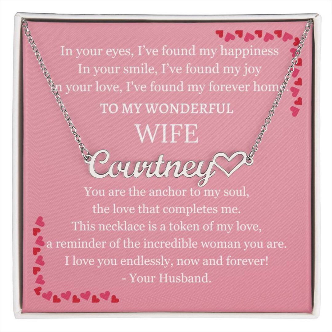 To My Wife Necklace Wife Gift From Husband, Anniversary Gift Wife Birthday Romantic Gift