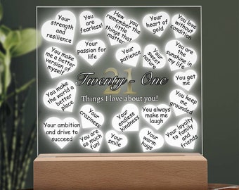 21 Things We Love About You, 21st Birthday Decorations Women Daughter ...