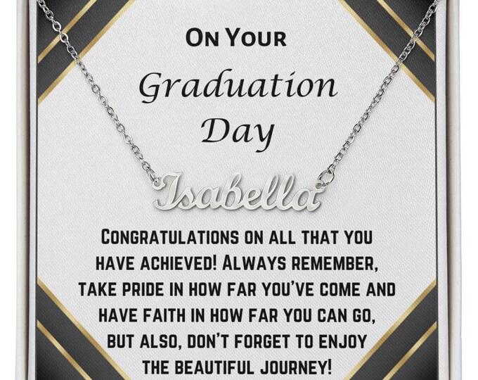 Graduation Necklace Gift for Her, Graduation Gift, Graduation Necklace,Personalized Graduation Gift,Class of 2024 personalized name necklace