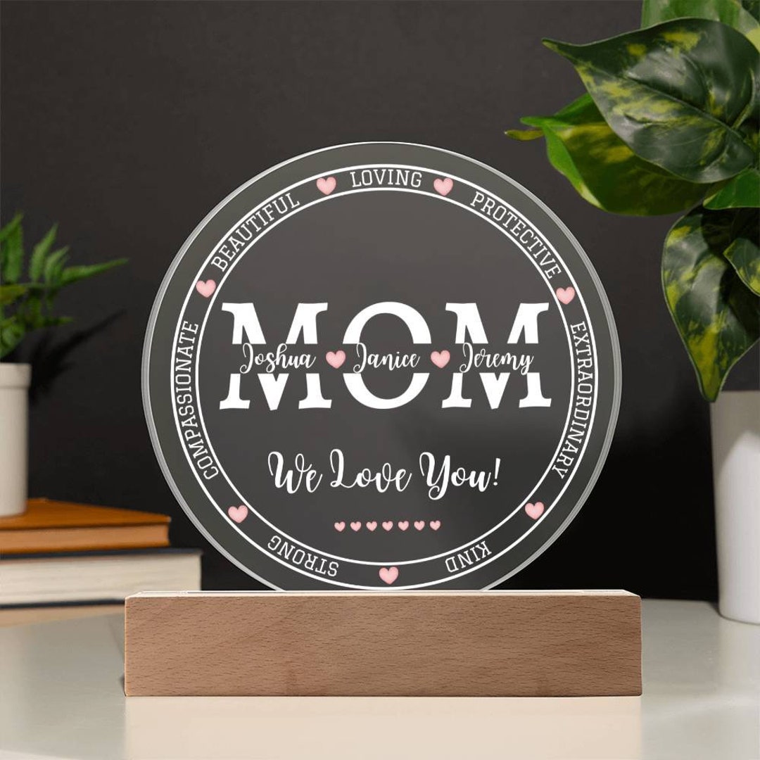 Mom Sign Off Mom Sign With Kids Names, Personalized Gift for Mom, Mothers Day Gift ...