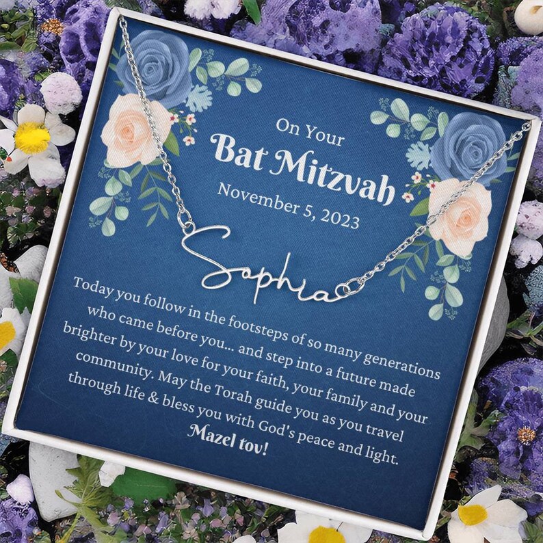 Bat Mitzvah Gift Necklace, Mazel Tov Gift for Bat Mitzvah Jewelry, Bat