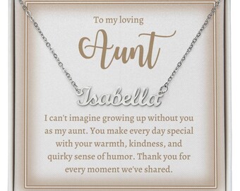 Personalized gifts Aunt Custom Name necklace Aunt and Niece Gift for Aunt Gift for Niece Gift from Aunt from Niece Birthday Christmas gift