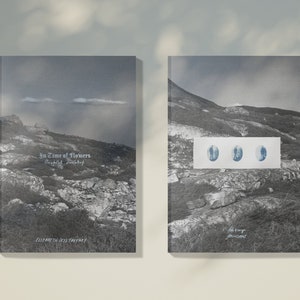The &quot;In Time of Flowers&quot; Armenian Proverbs photo book/zine with cyanotypes and graphite drawings by Elizabeth Trefney; A5 cyanotype book