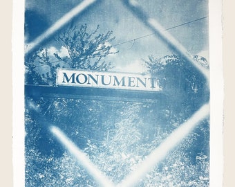 Inkjet Print of Cyanotype "Evergreen/Monuments"
