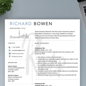 Resume Template | ATS friendly | CV | Minimalistic Template | Professional CV | Instant Download
