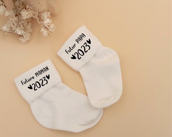 Future maman, Futur papa, Baby Shower Gift for Future Parents, Baby Socks Announce Pregnancy, Future Parents 2023, Pregnancy Announcement