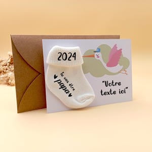 Tu vas être papa, Idée cadeau chaussettes personnalisées pour annoncer une grossesse, Vous allez être père, Surprise pour mari, Votre texte ici
