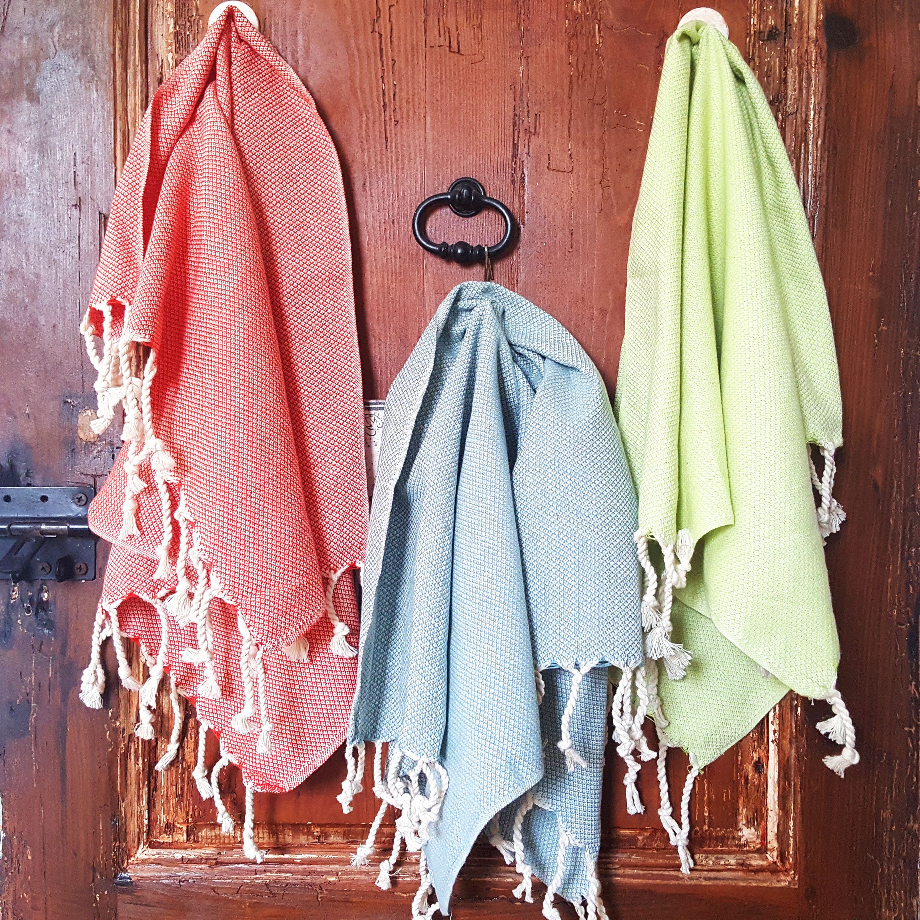 Torchon en Coton, Coton Naturel, Torchon de Cuisine Vert-Beige-Rouge-Bleu, Nouvel Essentiel Pour La 