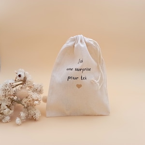Pochette en coton pour surprise, cadeau de Noël, surprise de grossesse, annonce de bébé, révélation de grossesse, j'ai une surprise pour vous, devinez quoi