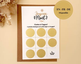 Carte à gratter annonce grossesse Joyeux Noël – Surprise future mamie et papi, Tonton, Tata,