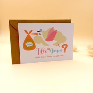 Carte à gratter sexe de bébé, faire-part fille ou garçon, jeu de baby shower, carte à gratter sexe, garçon ou fille deviné