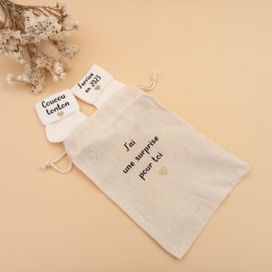 Coucou Tonton, Llegué en 2023, Idea de regalo de calcetines de bebé personalizados para anunciar el embarazo, Calcetines de bebé anuncian el embarazo, Te conviertes en tío,