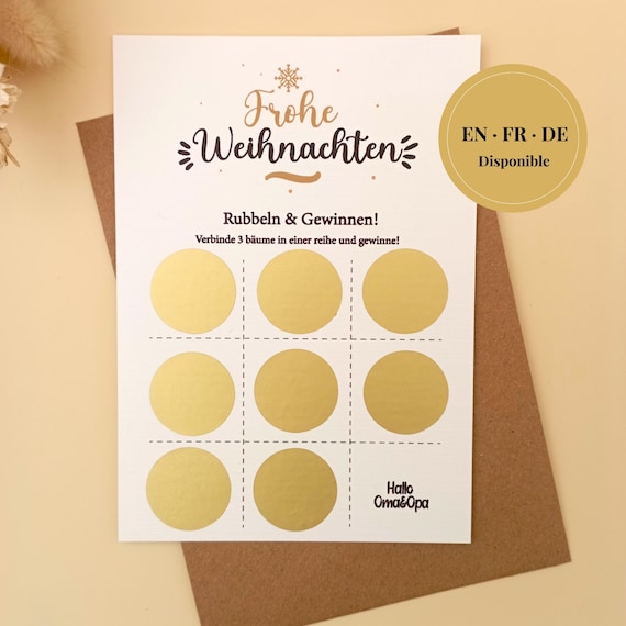 Weihnachten Rubbelkarte Schwangerschaft | Baby Ankündigung Großeltern, Tante, Onkel | Überraschung Familie