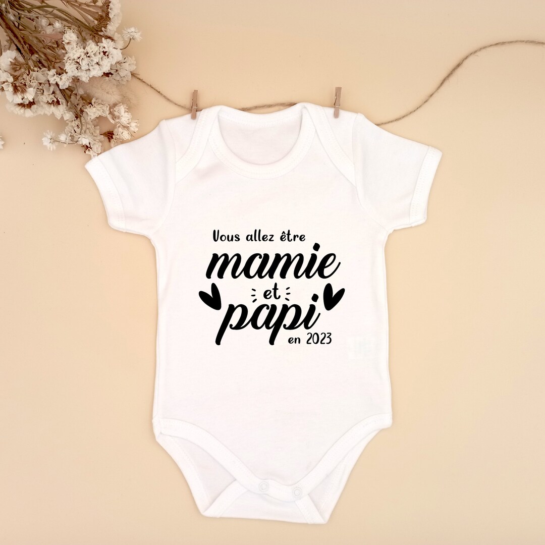 Vous Allez Etre Papi Et Mamie En 2023, Baby Body for Pregnant Announcement to Grandparents, You
