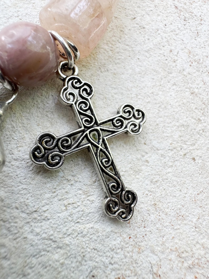 Angel Cross Stretch Bracelet, Religious, Spiritual Jewelry image 6
