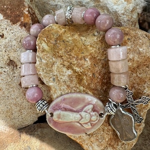 Angel Cross Stretch Bracelet, Religious, Spiritual Jewelry image 17