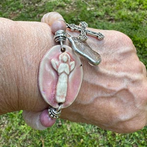 Angel Cross Stretch Bracelet, Religious, Spiritual Jewelry image 8