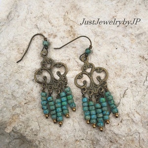 Southwestern Turquoise Dangle Earrings
