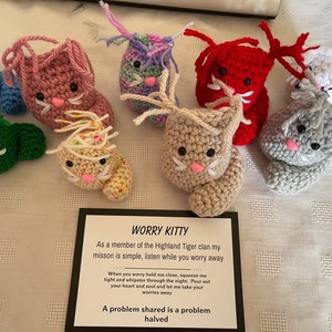 Worry kitty, worry pals, anxiety kitty, stress pet, desk pet, desk buddy