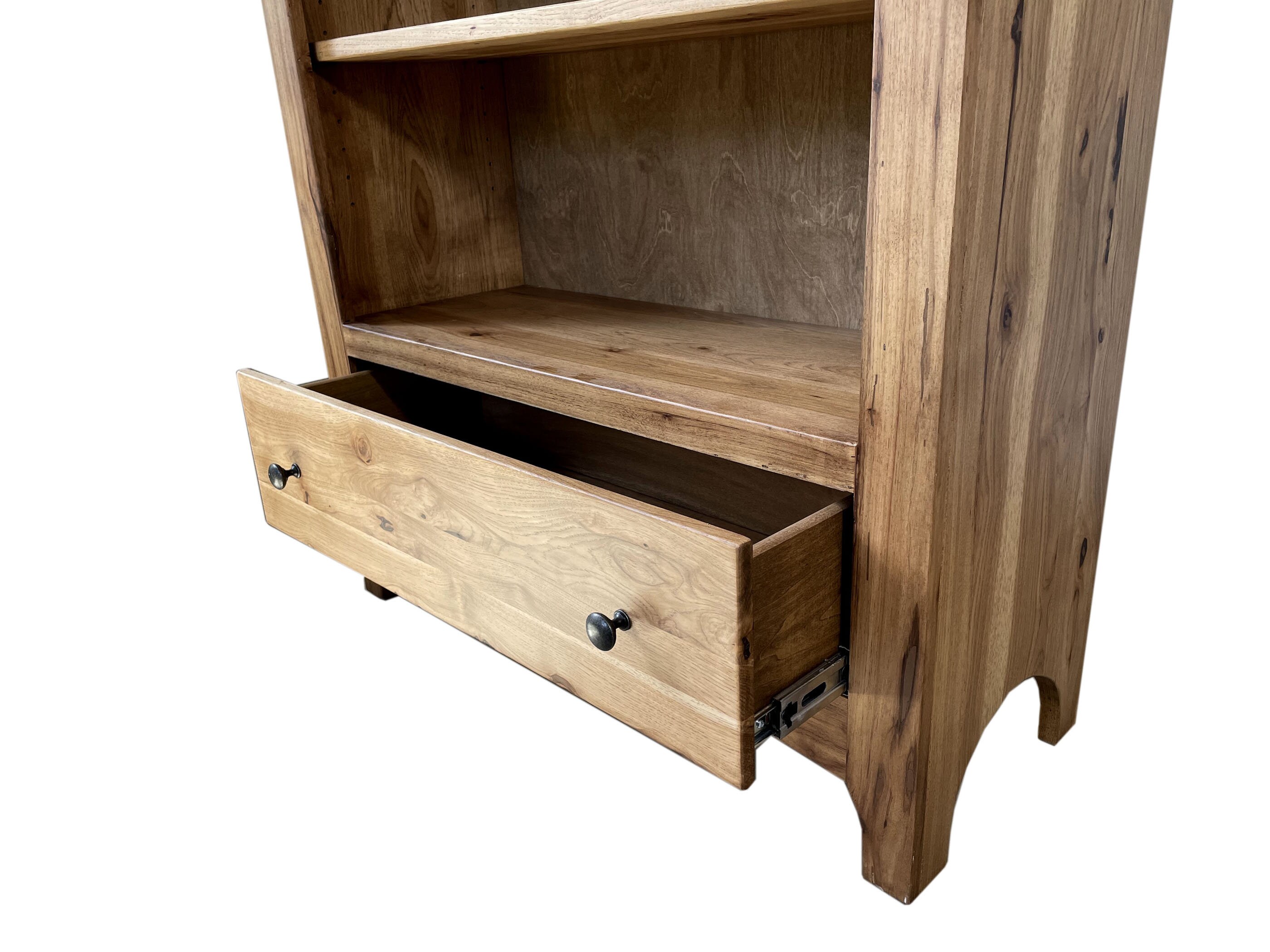 Sustainablysourced Rustic Hickory Book Shelf 5ft With Drawer Etsy