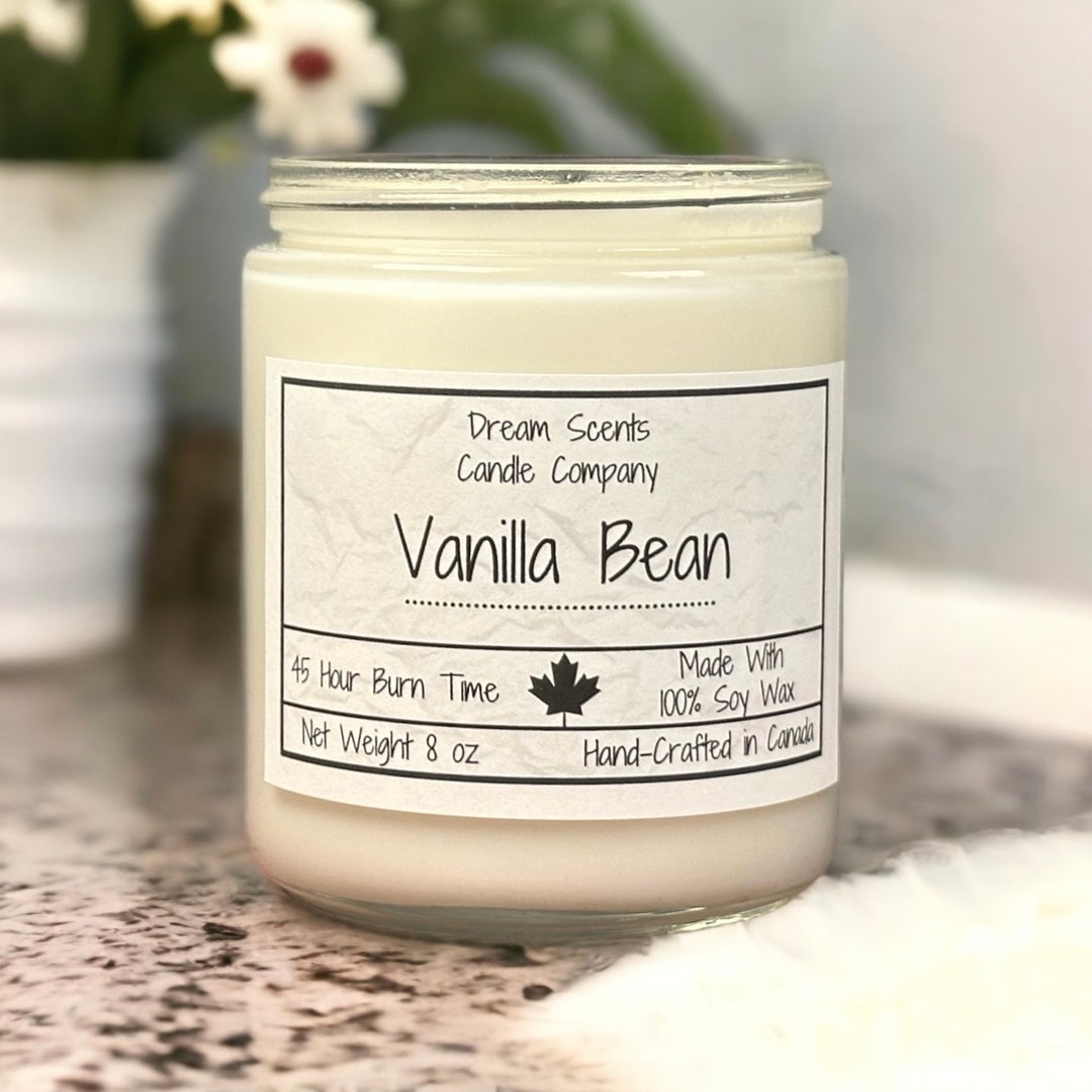 Vanilla Bean Scented Soy Candle Etsy Canada