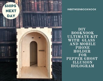 Book nook DIY kit with Hologram, book nook shelf insert, DIY book nook insert, diy miniatures, booknook diy, booknook diorama