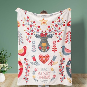 Skandinavische Weihnachtsdecke, Weihnachtsgeschenk, Skandinavische Dekoration, Weihnachtsgeschenk, Moderne Weihnachten