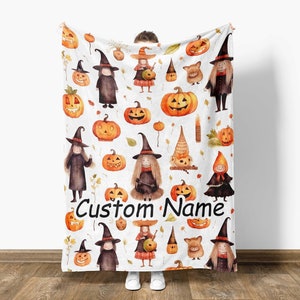 Custom Name Witch Blanket, Halloween Home Decor, Witch Gifts, Gothic Bedding, Witchy Room Decor, Halloween Spooky Season Bedding Blanket