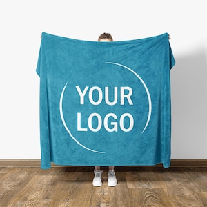 Custom Logo Blanket, Personalized Minky Fleece Throw image 6