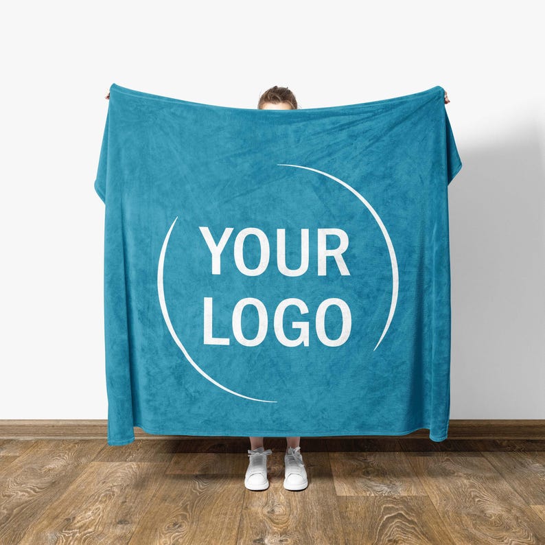 Custom Logo Blanket, Personalized Minky Fleece Throw image 6
