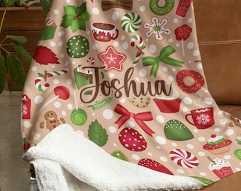 Personalized Christmas Blanket: Holiday Decor,Custom Name Blanket