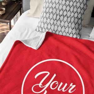 Custom Logo Blanket, Personalized Minky Fleece Throw image 7