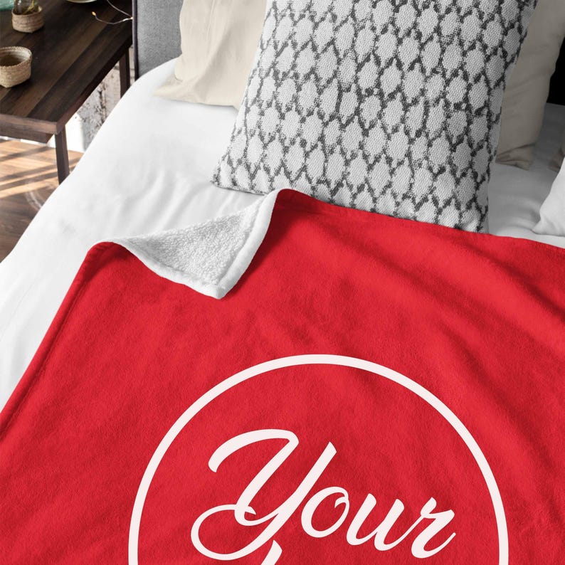 Custom Logo Blanket, Personalized Minky Fleece Throw image 7