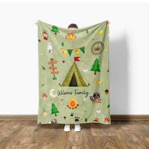 Custom Summer Camp Blanket: Personalized Minky or Sherpa